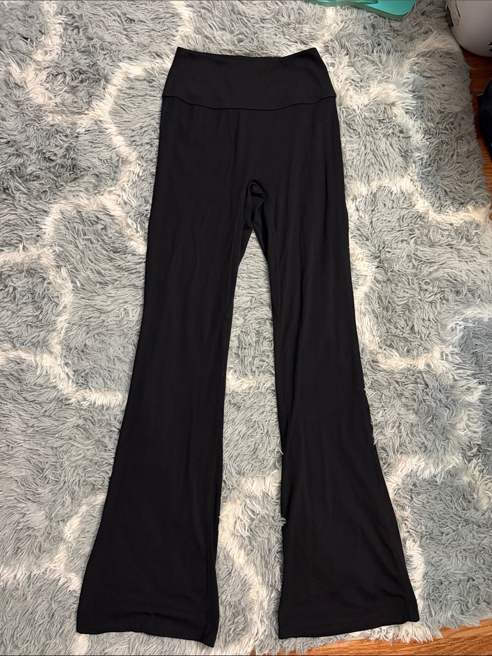 Women’s Black Flare Yoga Pants with Wide Waistband